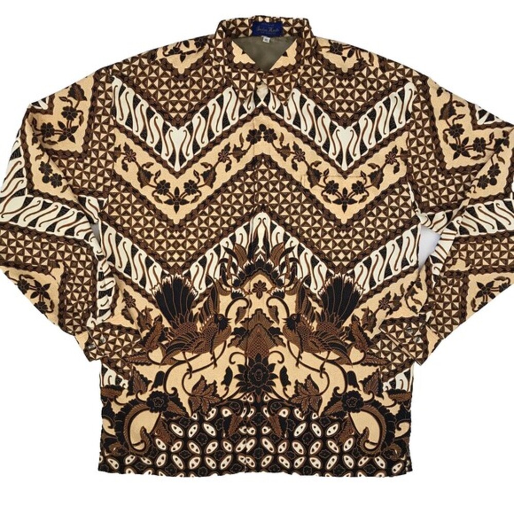 Indra Hadi Batik Halus Shirt Mens XL‎ Geometric Traditional Long Sleeve - Picture 3 of 14